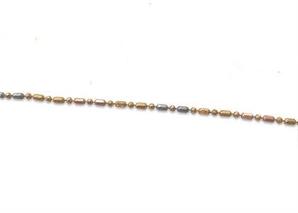 Three Tone Plated 1.50 mm Beaded Chain